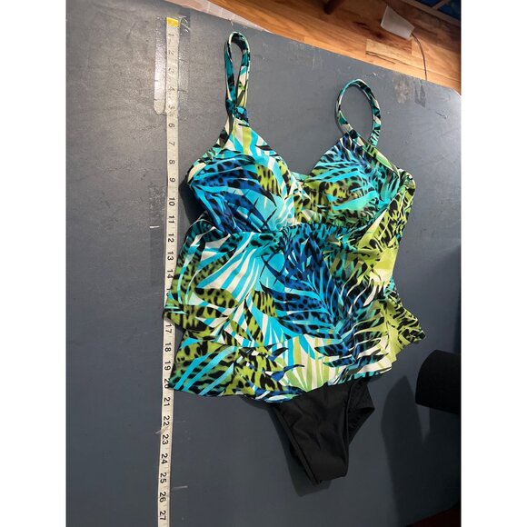 Miraclesuit Womens Tropical Print Tankini Swimsuit Size 12 Beach Vacation Resort - Picture 4 of 8
